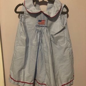 Southern Sunshine Kids Smocked American Flag dress